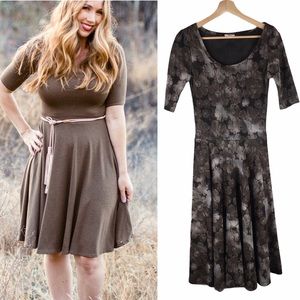 LuLaRoe Dress Nicole Swingy Tee Dress Earth Tone